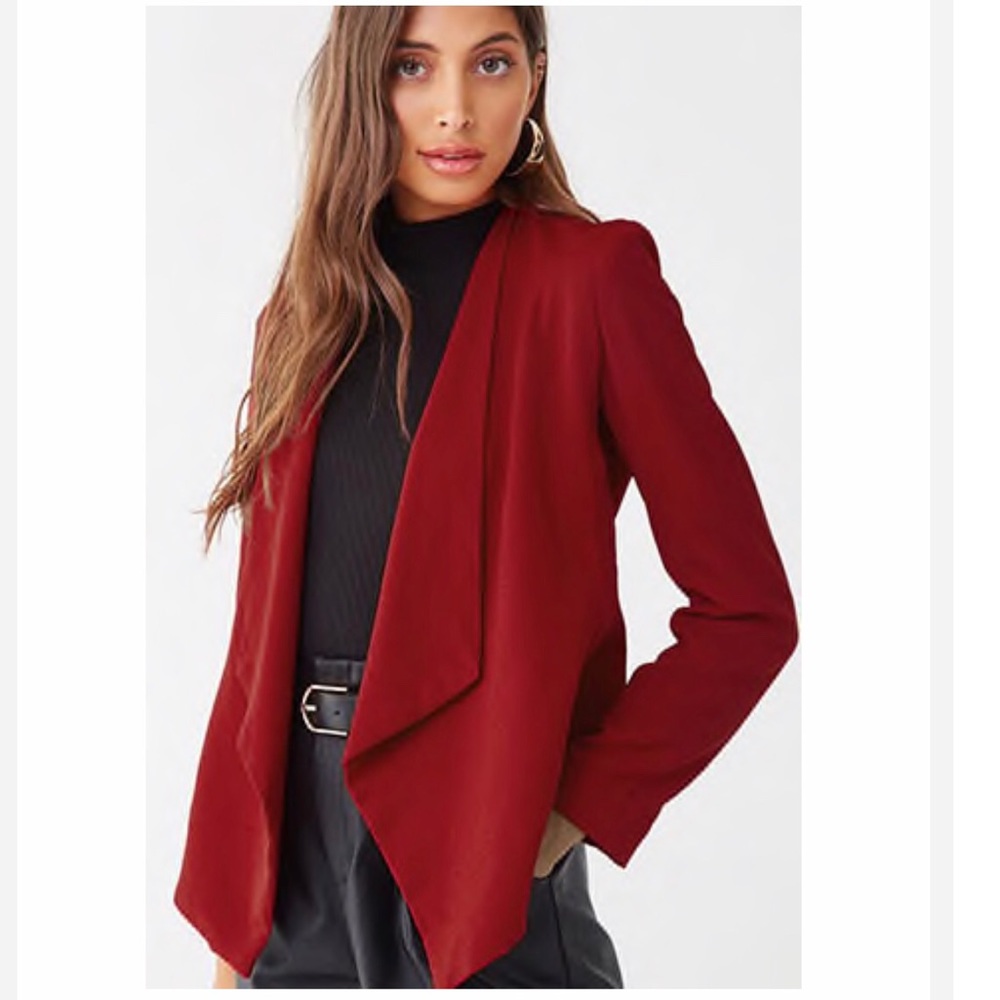 Draped front blazer